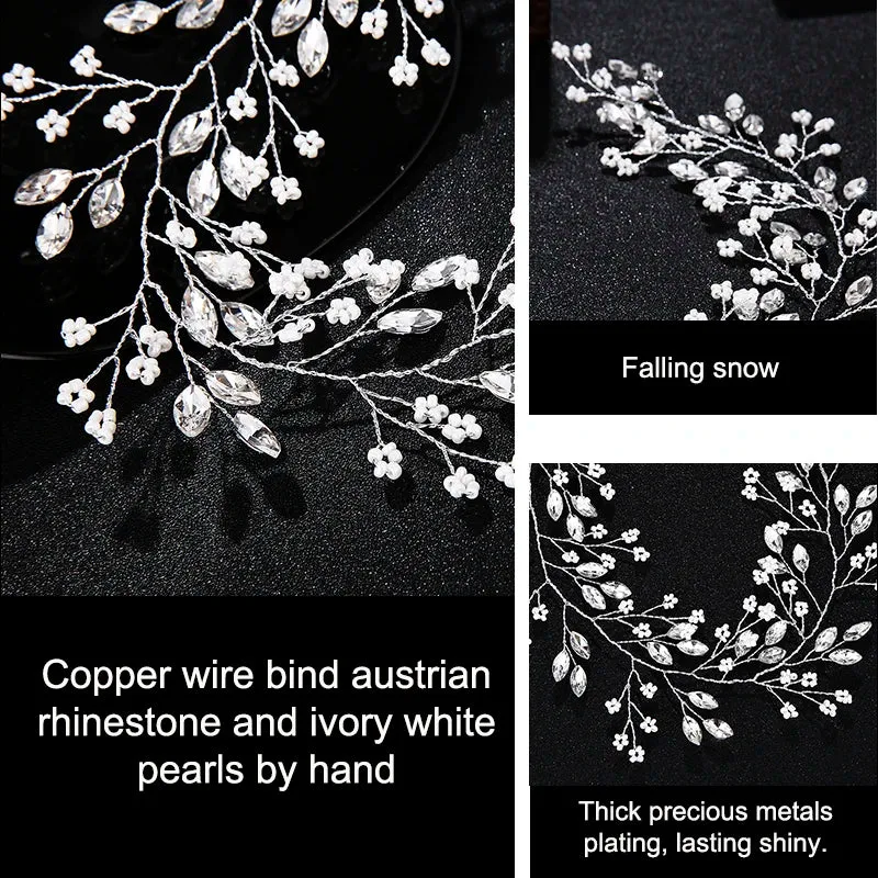 Handmade Flower Leaf Headbands Bridal Hair Vine Accessories