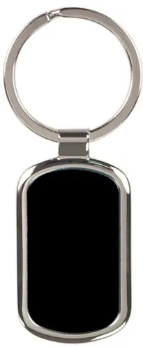 Keychain Rectangle with Silver Trim