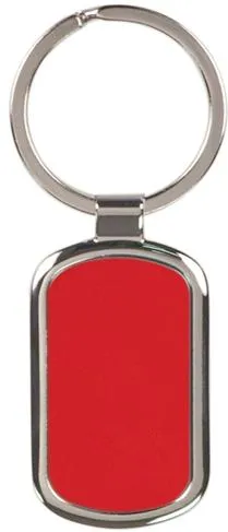 Keychain Rectangle with Silver Trim