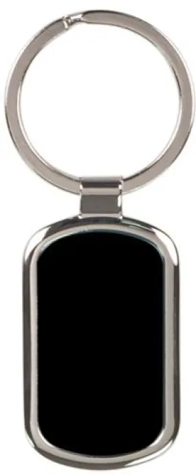 Keychain Rectangle with Silver Trim