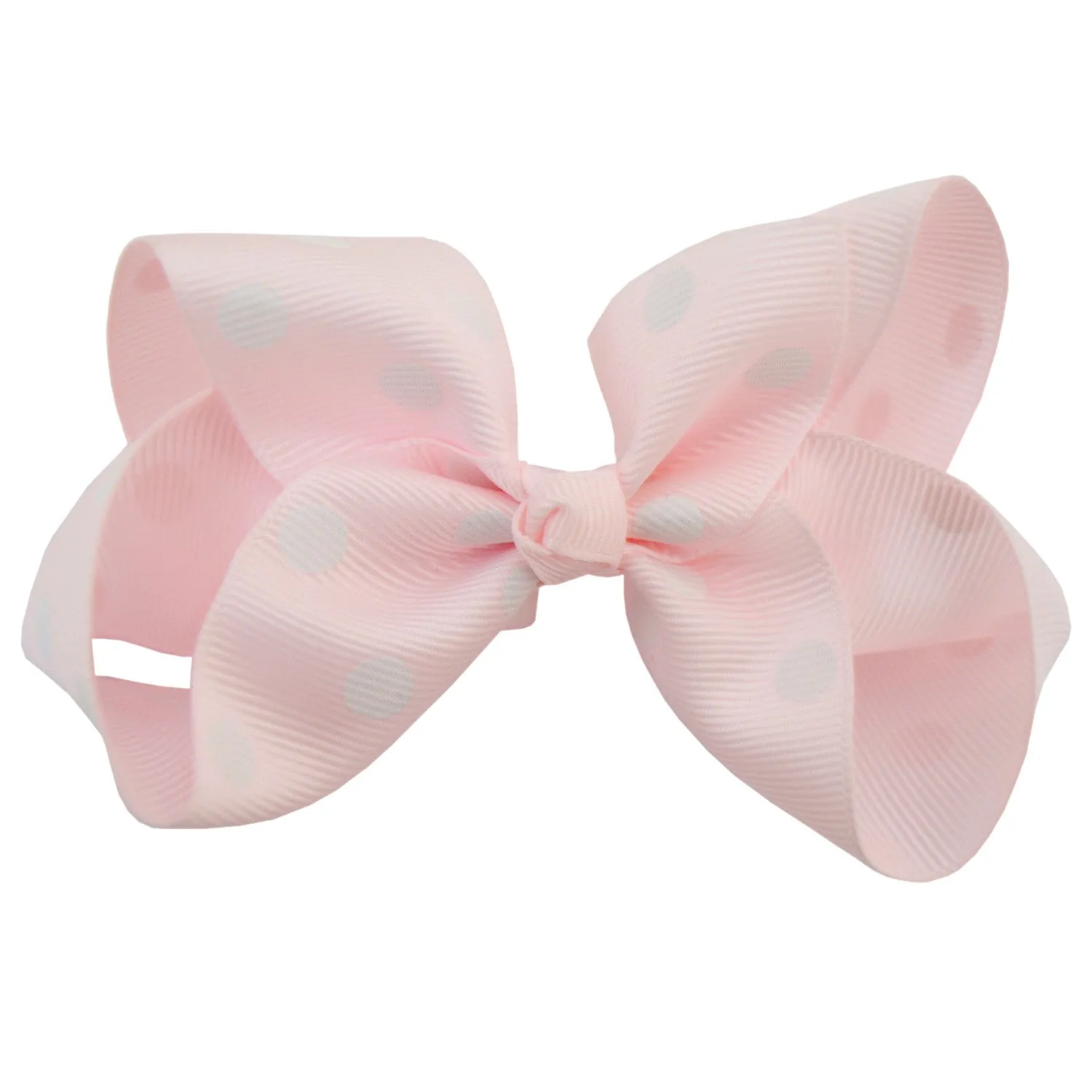 Large Boutique Hair Bow In Dotty Spotty Grosgrain Ribbon