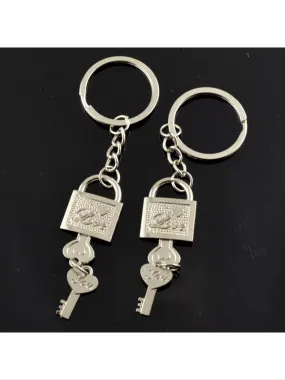 Lock and key keychains