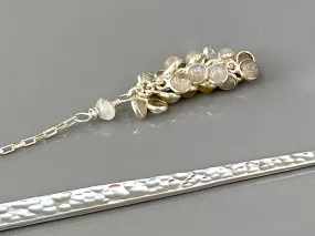Luxury Sterling Silver Hair Stick Moonstone Silver Kanzashi