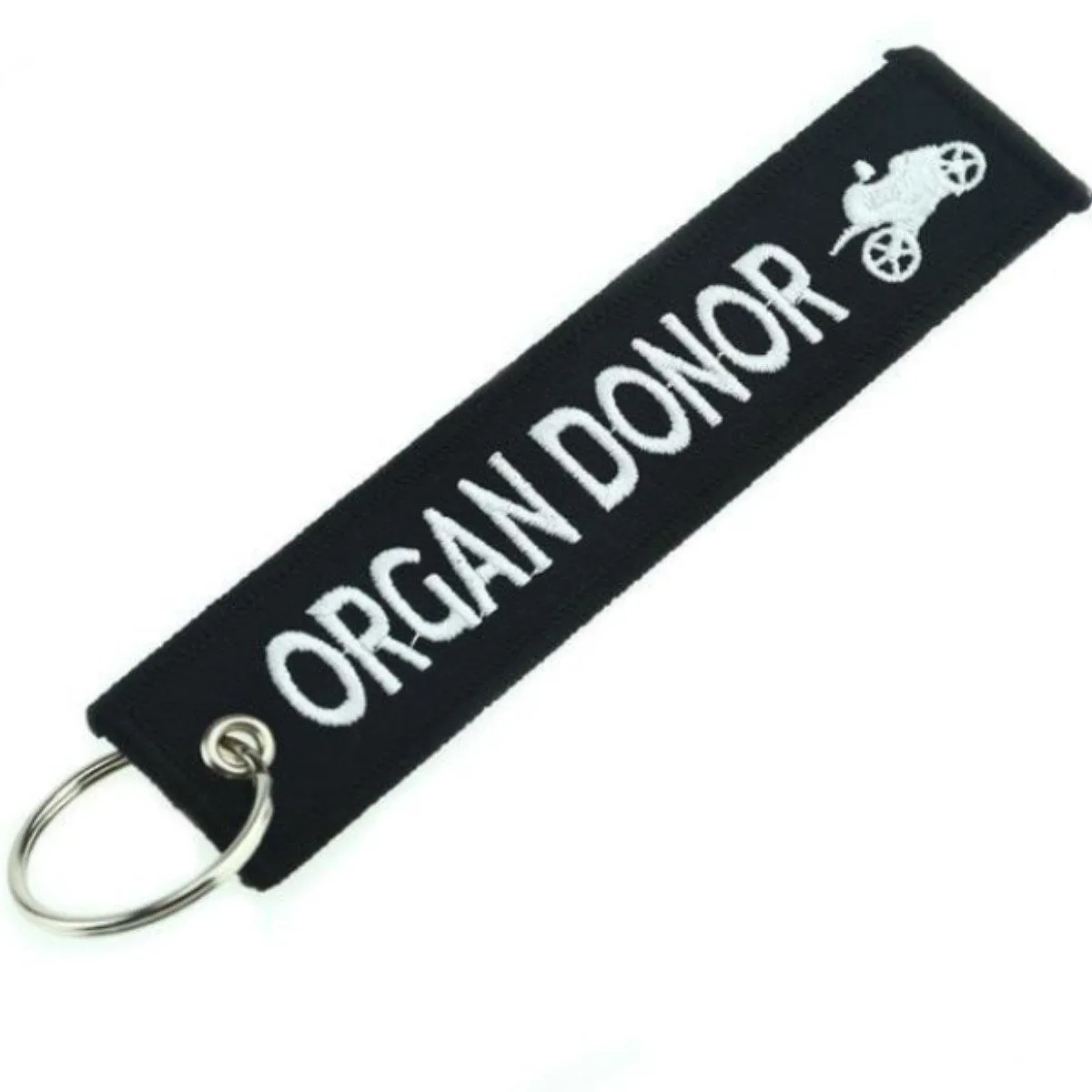 Motorcycle Tag Keychain, Zinc Alloy & Polyester