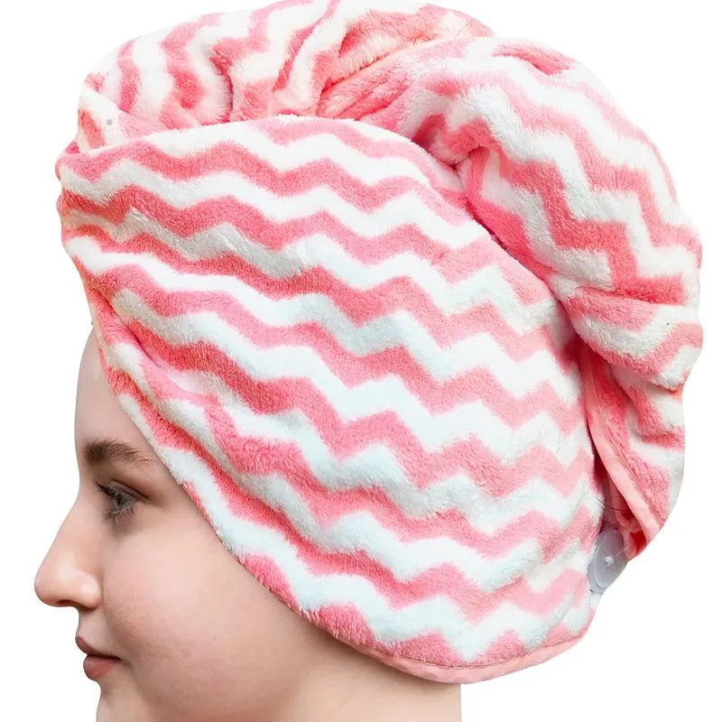 Neriah High Absorbent Hair Towel (Pink) - Set Of Two