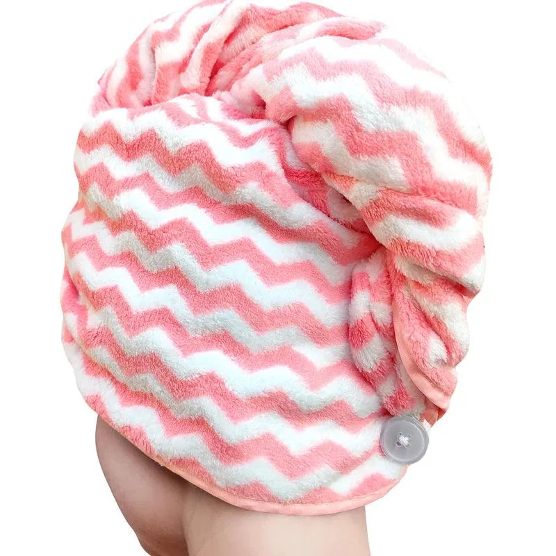 Neriah High Absorbent Hair Towel (Pink) - Set Of Two