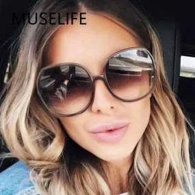 New Round Frame Sunglasses Women Retro Oversized Style
