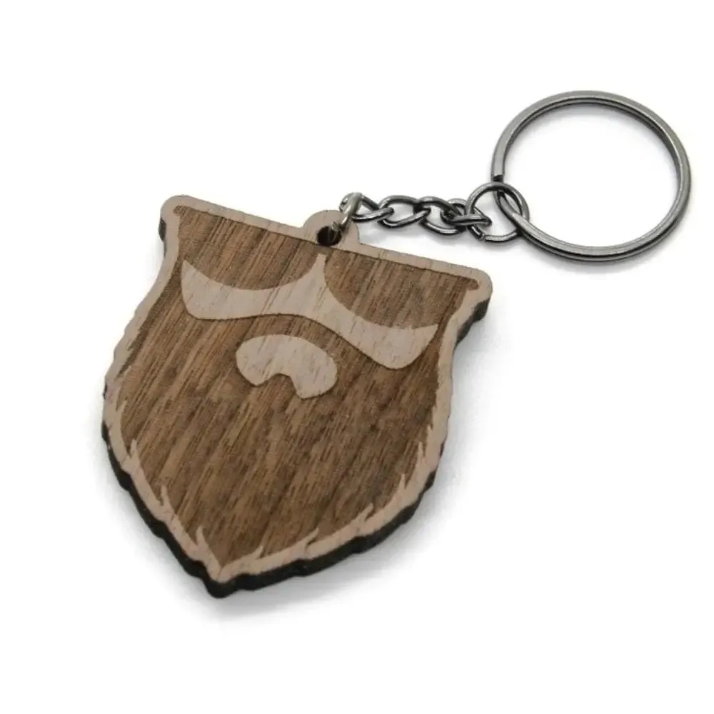 No Shave Life OG Logo Walnut Wood Keychain