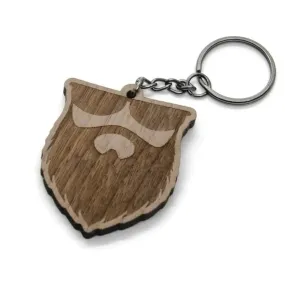 No Shave Life OG Logo Walnut Wood Keychain