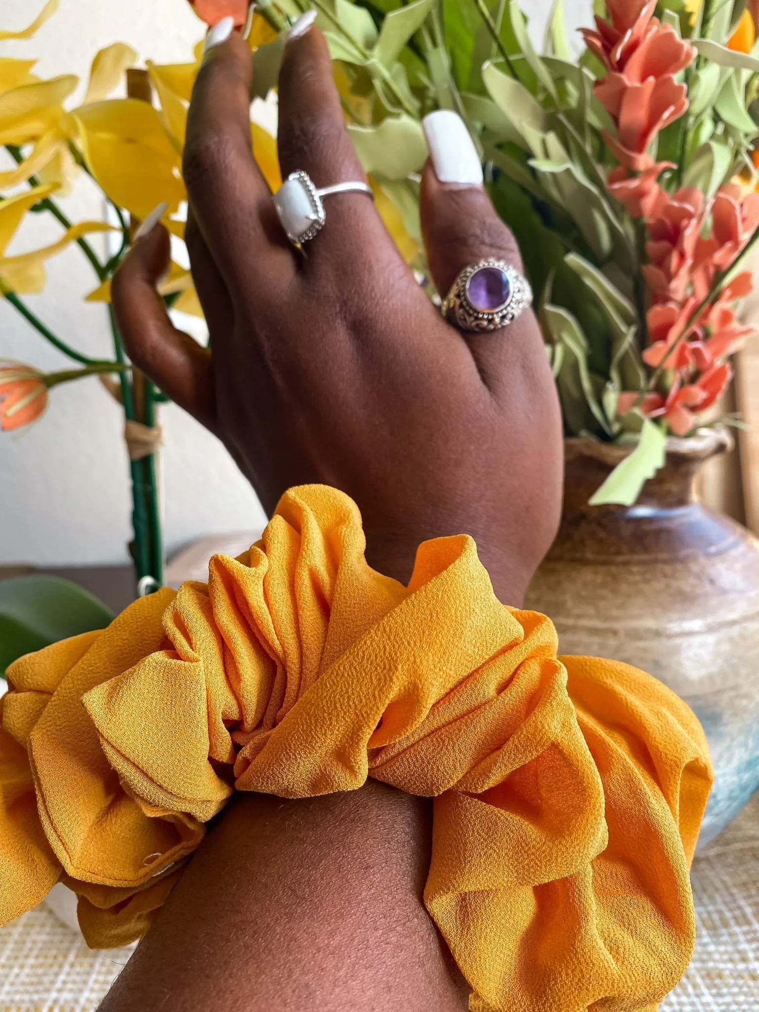 Oversized Chiffon hair scrunchies