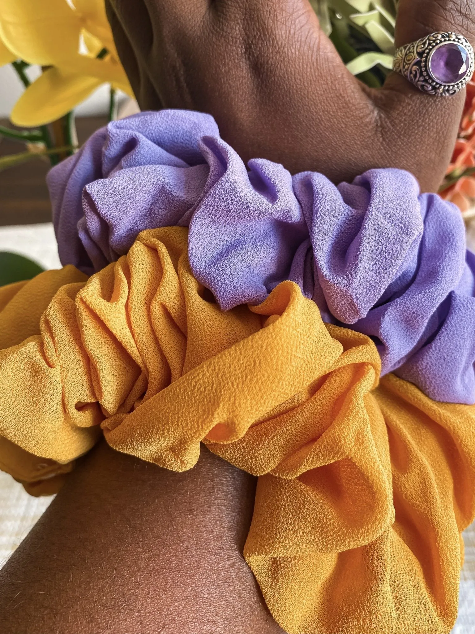 Oversized Chiffon hair scrunchies