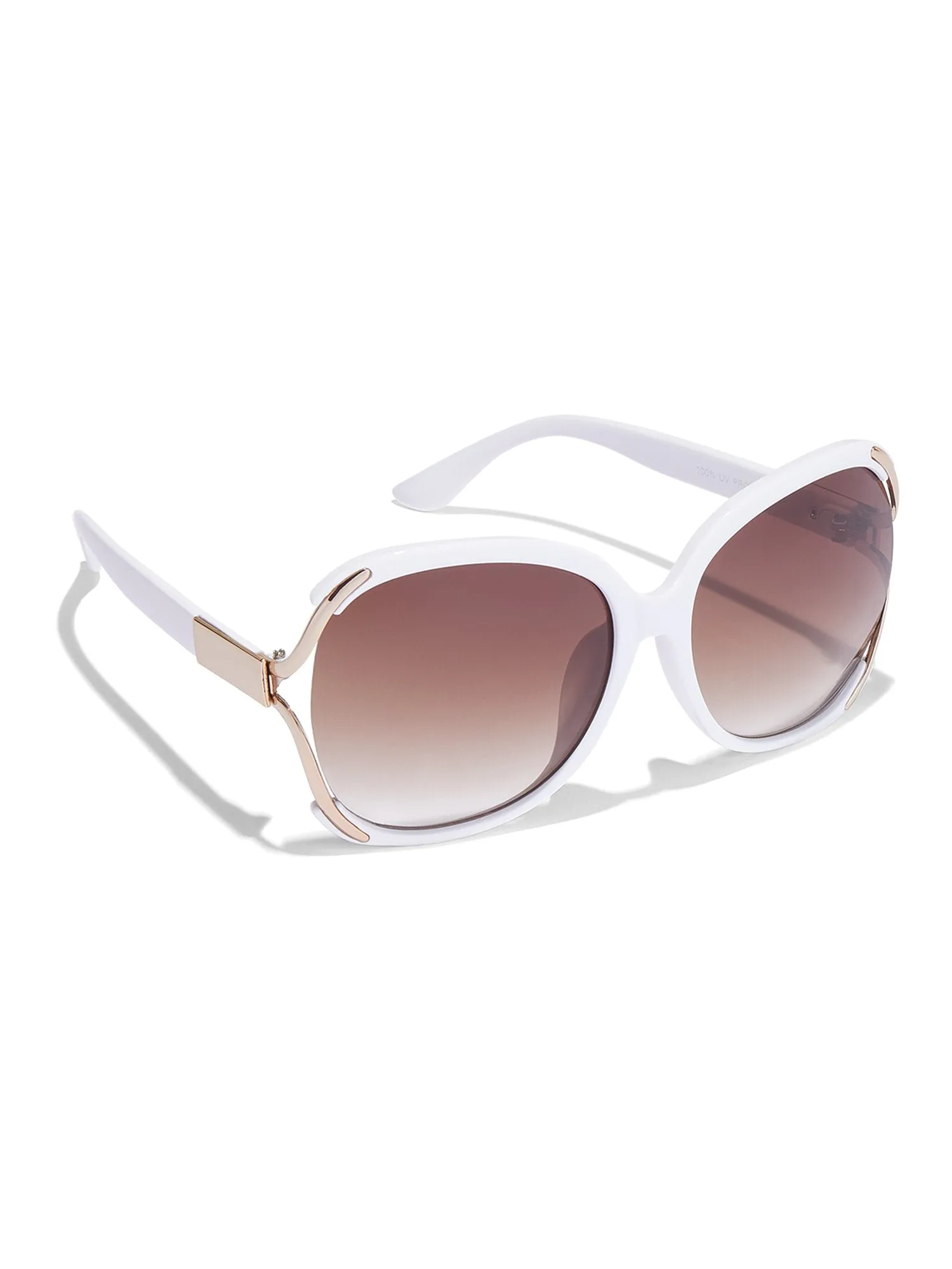 Oversized Round Metal-Arm Sunglasses