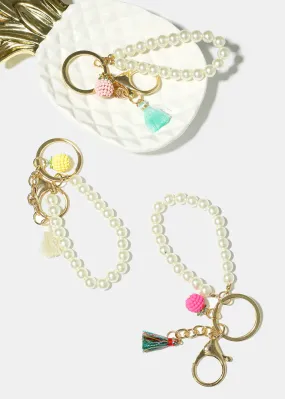 Pearl and Tassel Keychain