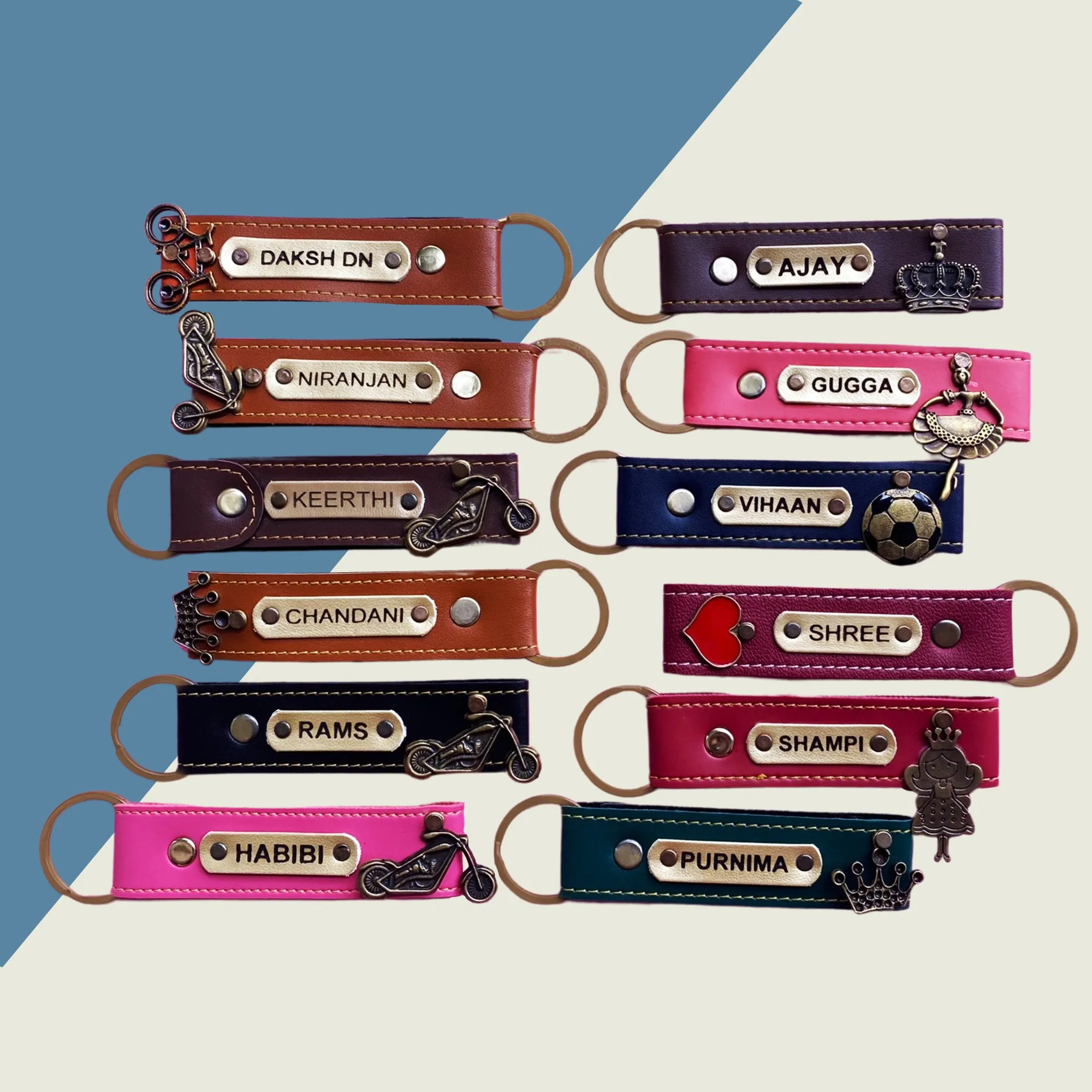 Personalised Leather Keychain (Olive)