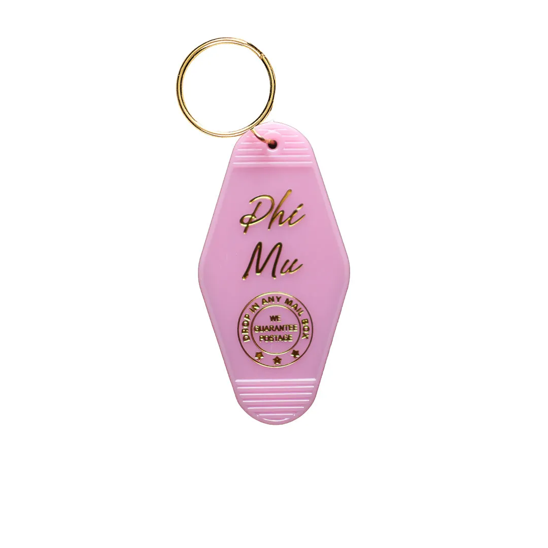 Phi Mu Motel Keychain