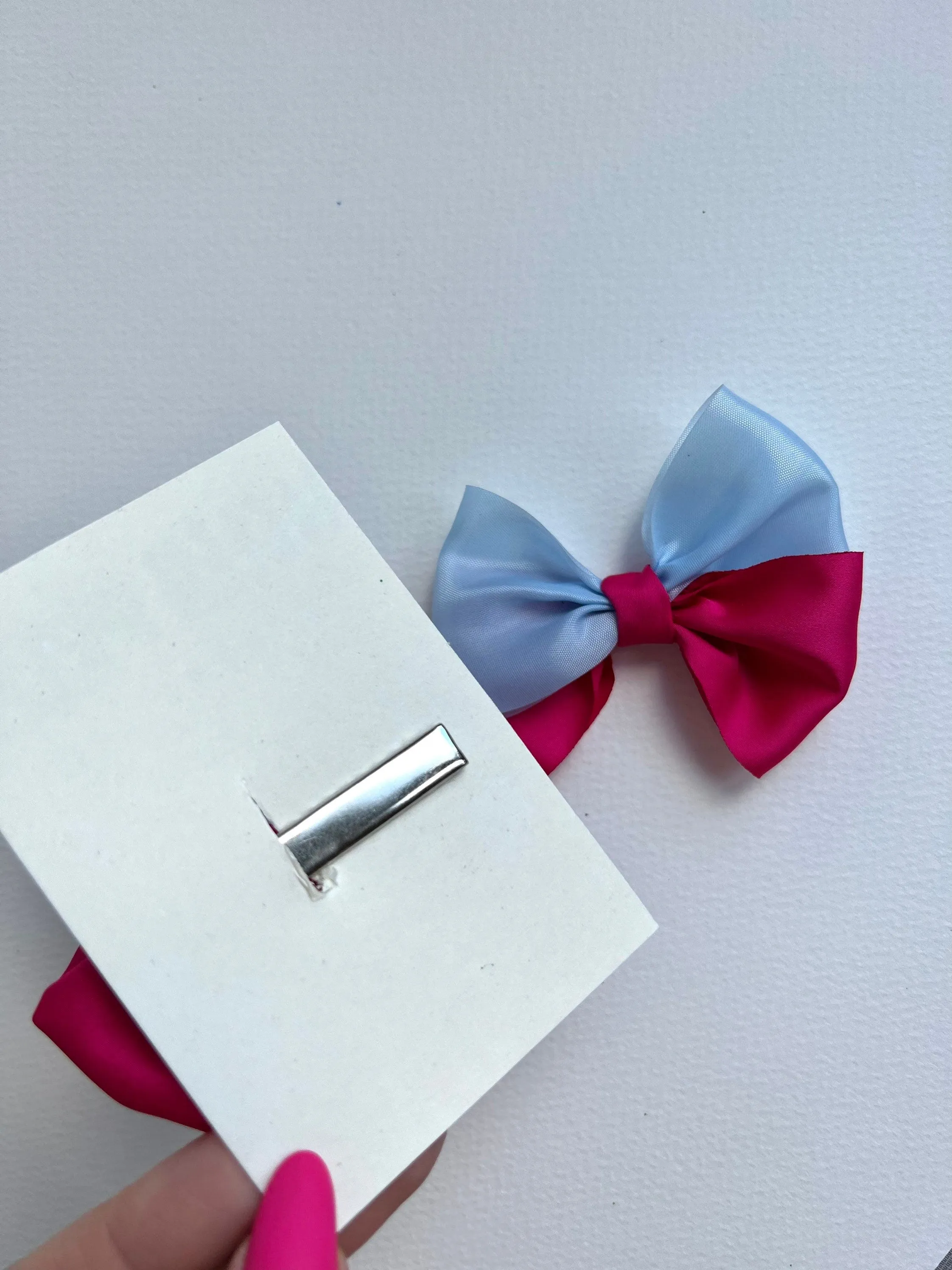 Pink and Blue Mini Pigtail Bow Set Pinwheel Baby Bow Hello 1st Grade Accessories Helen Prime