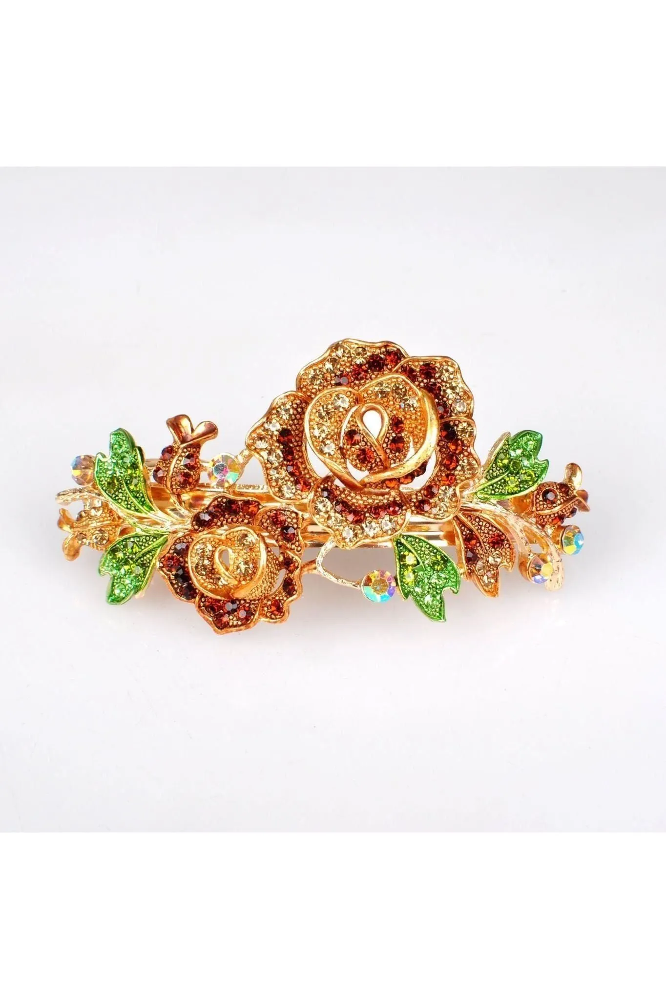 Queenmee Hair Accessories Flower Hair Clip Brown Rose