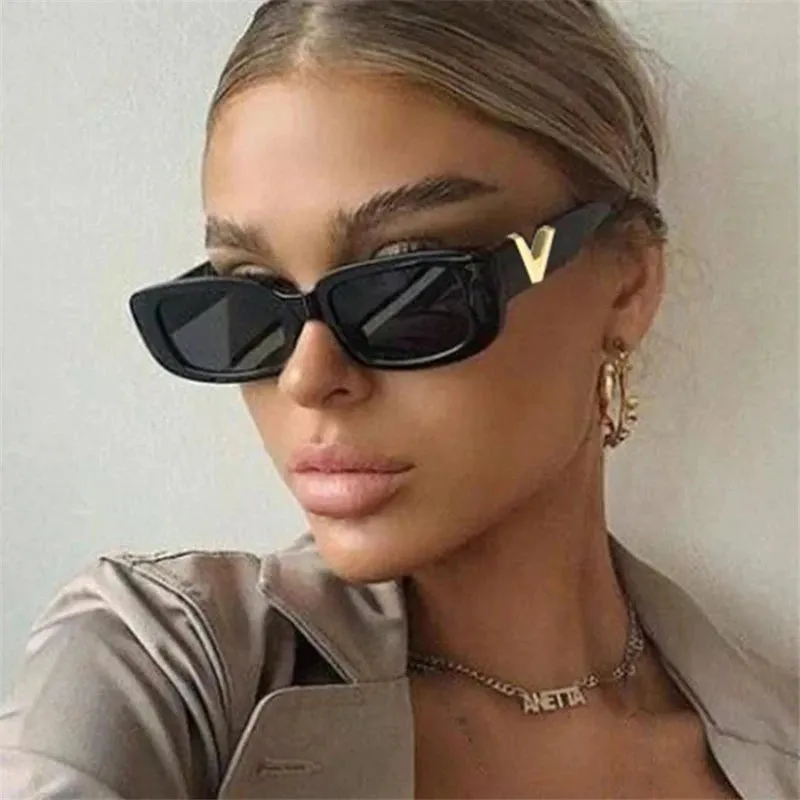 Retro Rectangle Sunglasses Women Vintage Small Frame Style