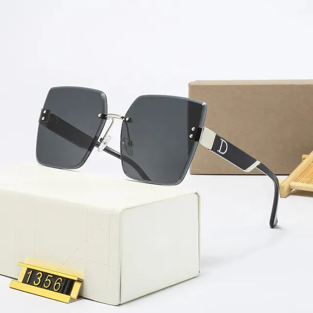 Rimless Vintage Designer Square Frame Sunglasses