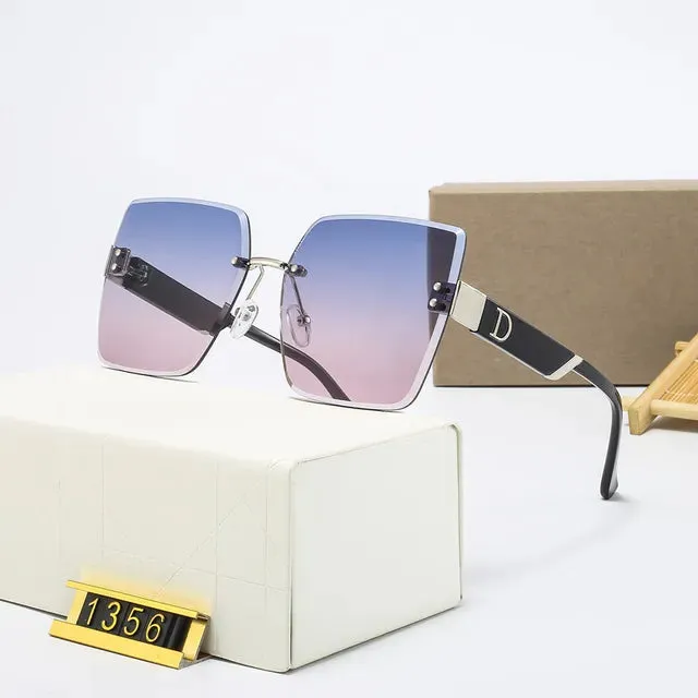 Rimless Vintage Designer Square Frame Sunglasses