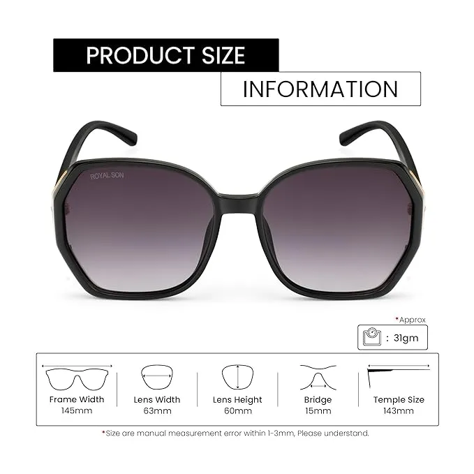 ROYAL SON Over-sized UV Protection Women Sunglasses