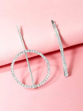 RUBANS Elegance Refined: Silver and AD Stone Hair Clip