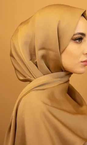 Satin Chiffon Hijab - Gold