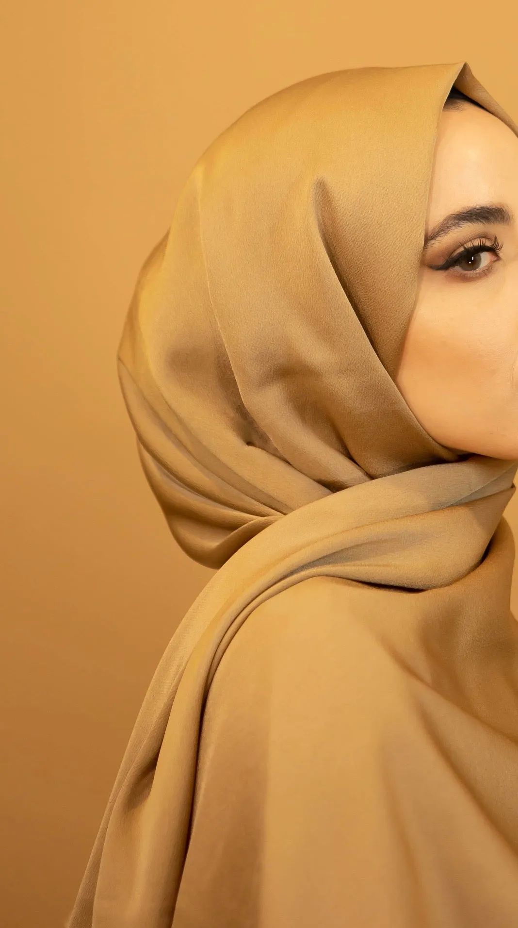 Satin Chiffon Hijab - Gold