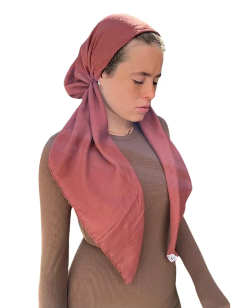 Scarf Bar Classic Deep Rose Pre-Tied Bandanna with Full Grip