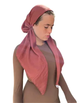 Scarf Bar Classic Deep Rose Pre-Tied Bandanna with Full Grip