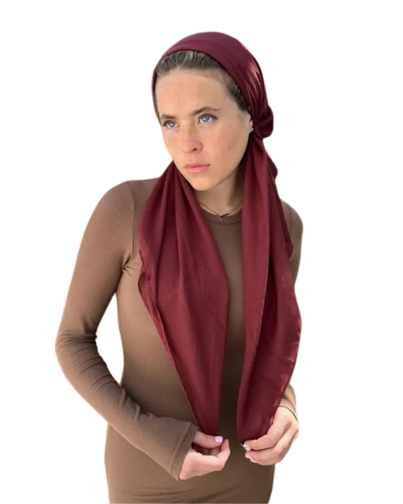 Scarf Bar Classic Wine Pre-Tied Bandanna with Full Grip