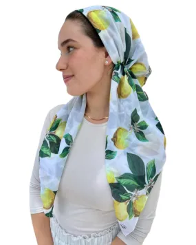 Scarf Bar Lemon Print Classic Pre-Tied Bandanna with Full Grip