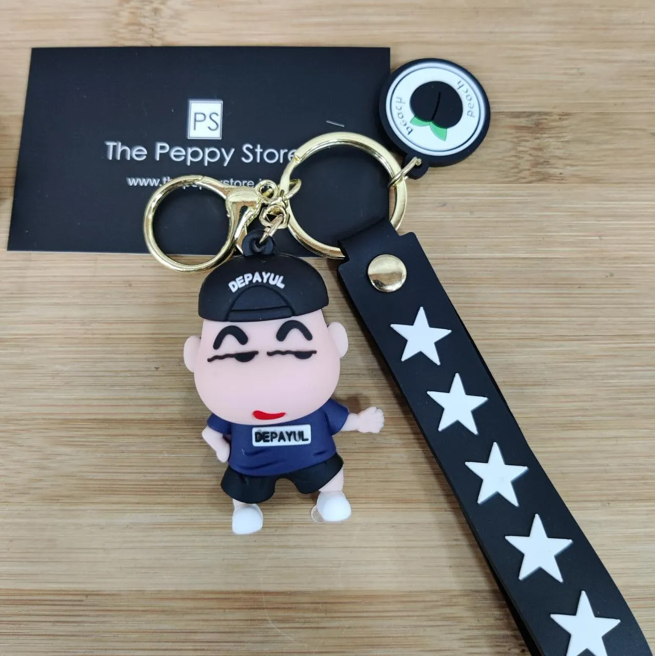 Shinchan 3D Silicon Keychain with Bagcharm and Strap (Choose From Dropdown)