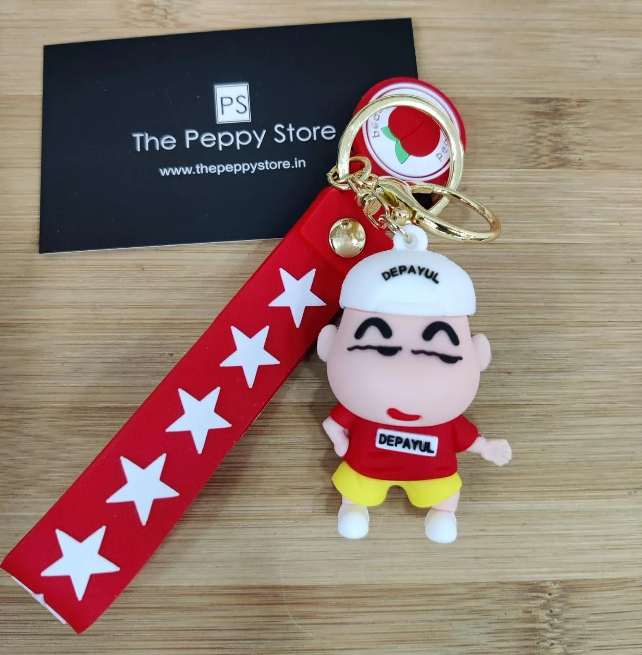 Shinchan 3D Silicon Keychain with Bagcharm and Strap (Choose From Dropdown)