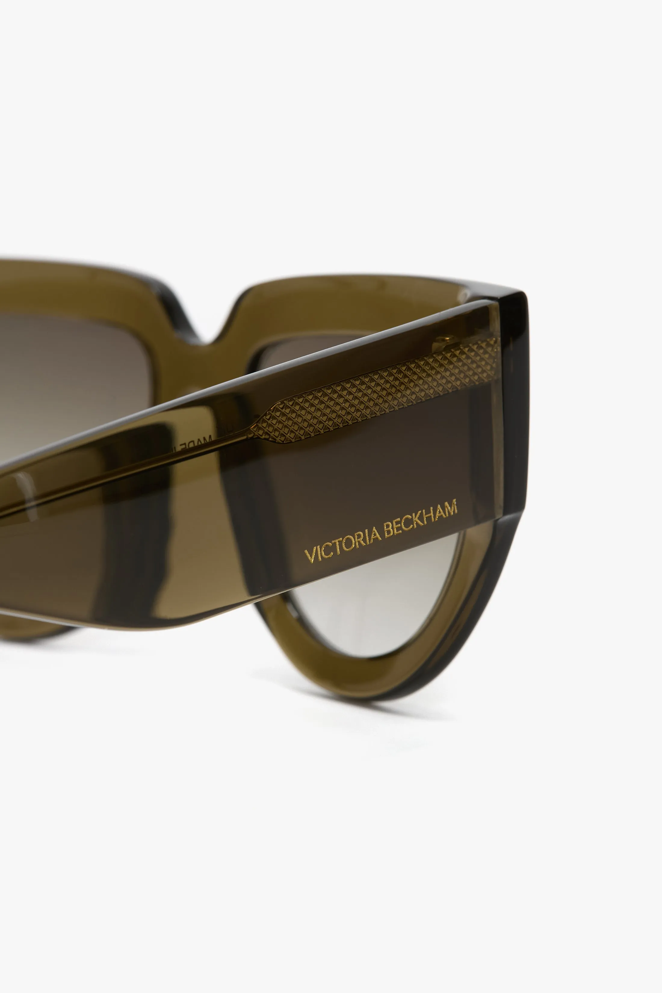 Soft Square Acetate Sunglasses In Khaki