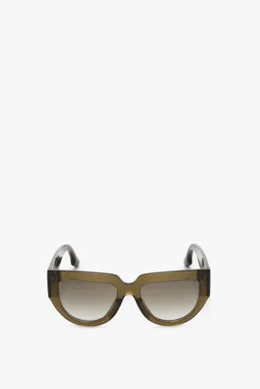 Soft Square Acetate Sunglasses In Khaki