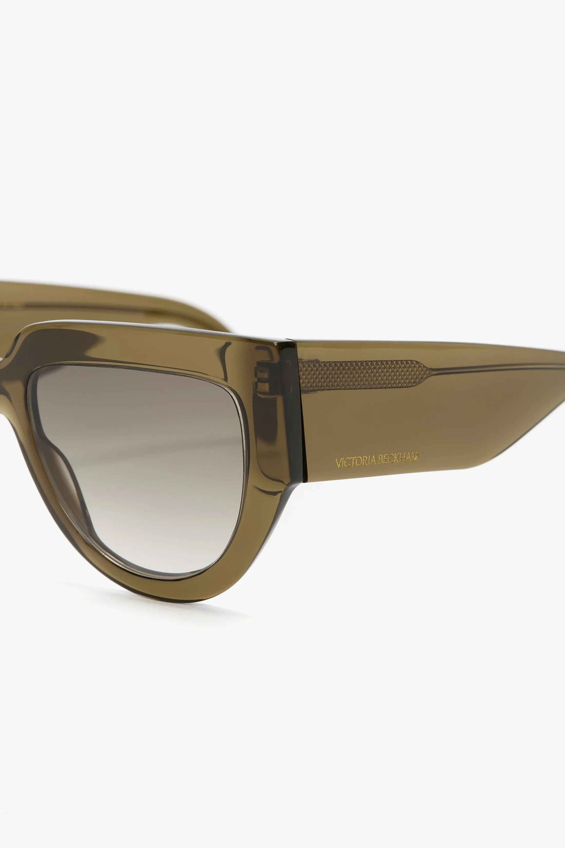 Soft Square Acetate Sunglasses In Khaki