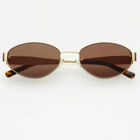 Soho Oval Sunglasses - Gold/Brown