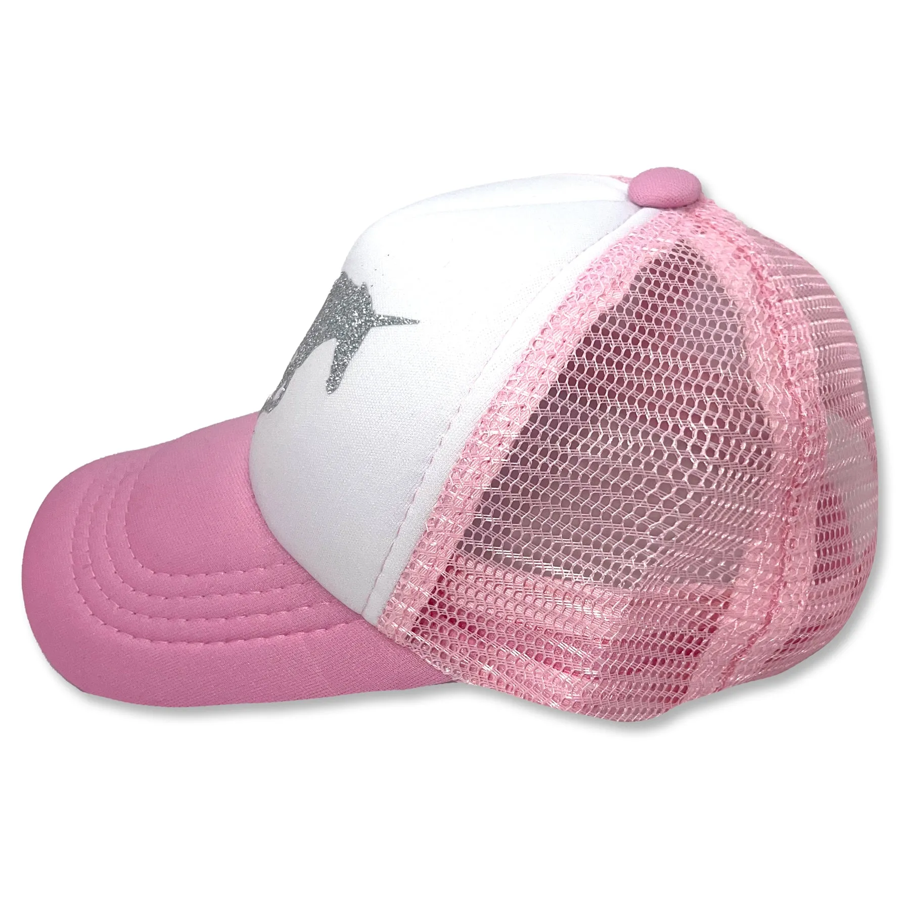 Sol Baby Silver Glitter Unicorn Pink Trucker Hat