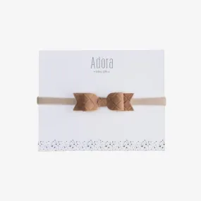 SUEDE BOW HEADBAND - Luggage