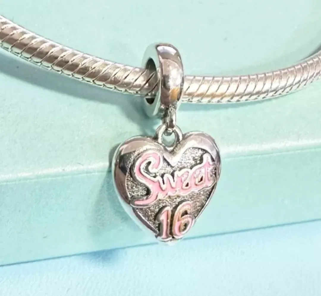 Sweet 16 Birthday Charm - 925 Sterling Silver