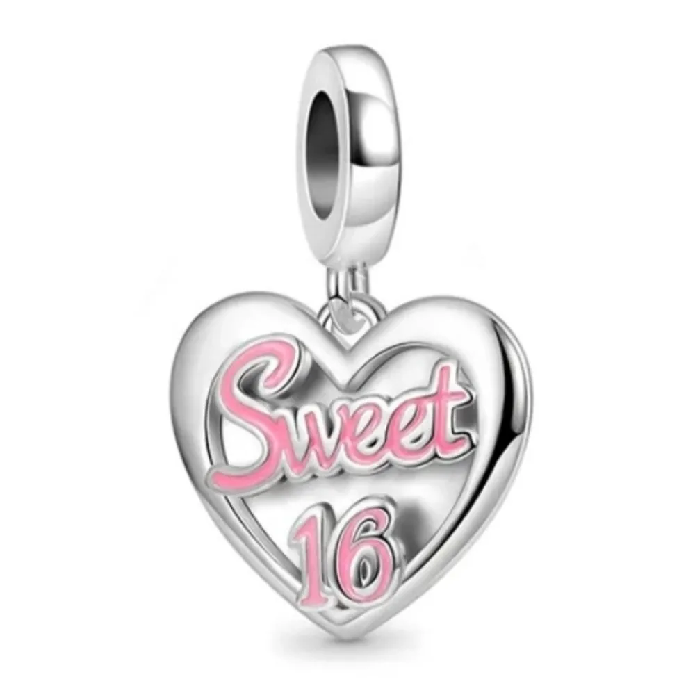 Sweet 16 Birthday Charm - 925 Sterling Silver