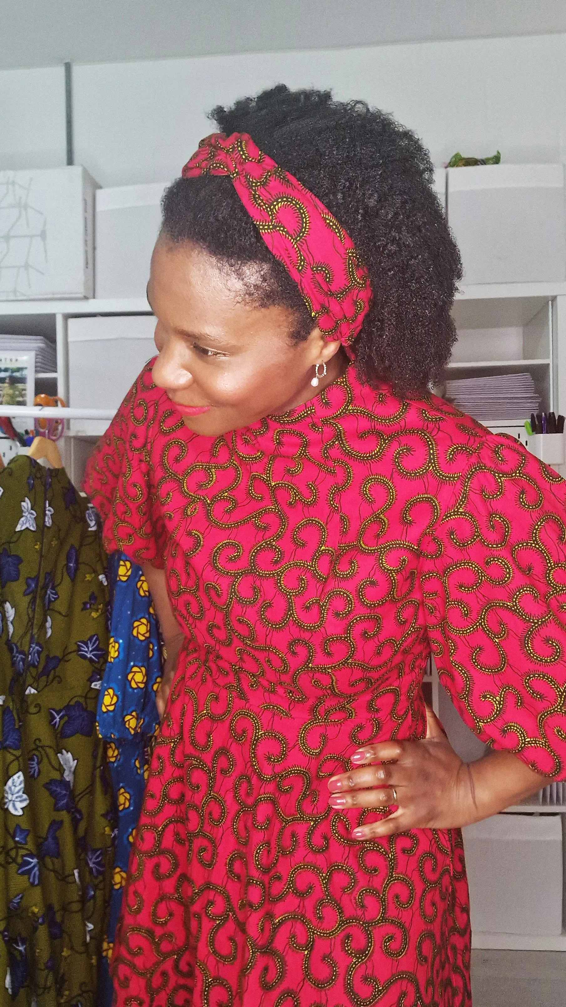 The Ultimate African Print Headband Ankara Handmade Top Knot Red Cotton Elasticated