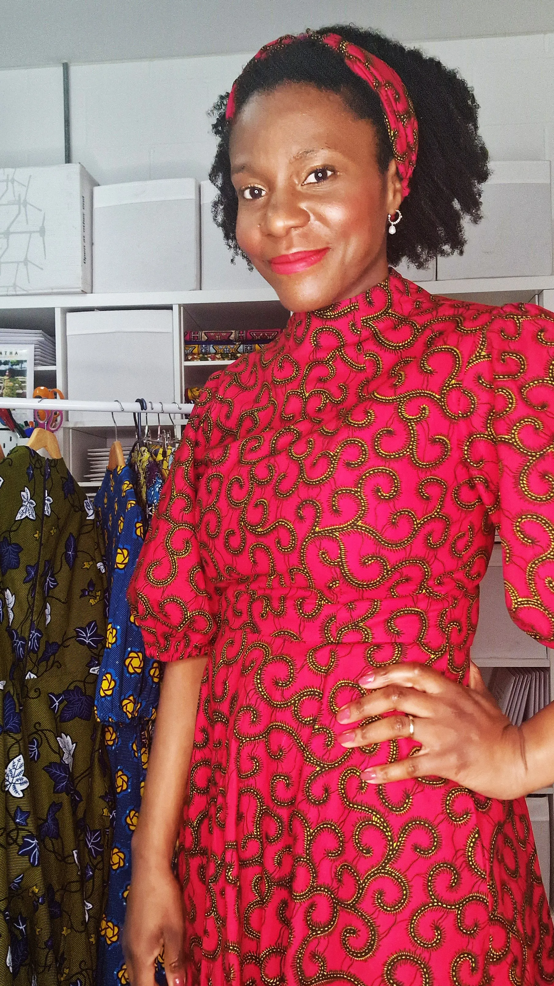 The Ultimate African Print Headband Ankara Handmade Top Knot Red Cotton Elasticated