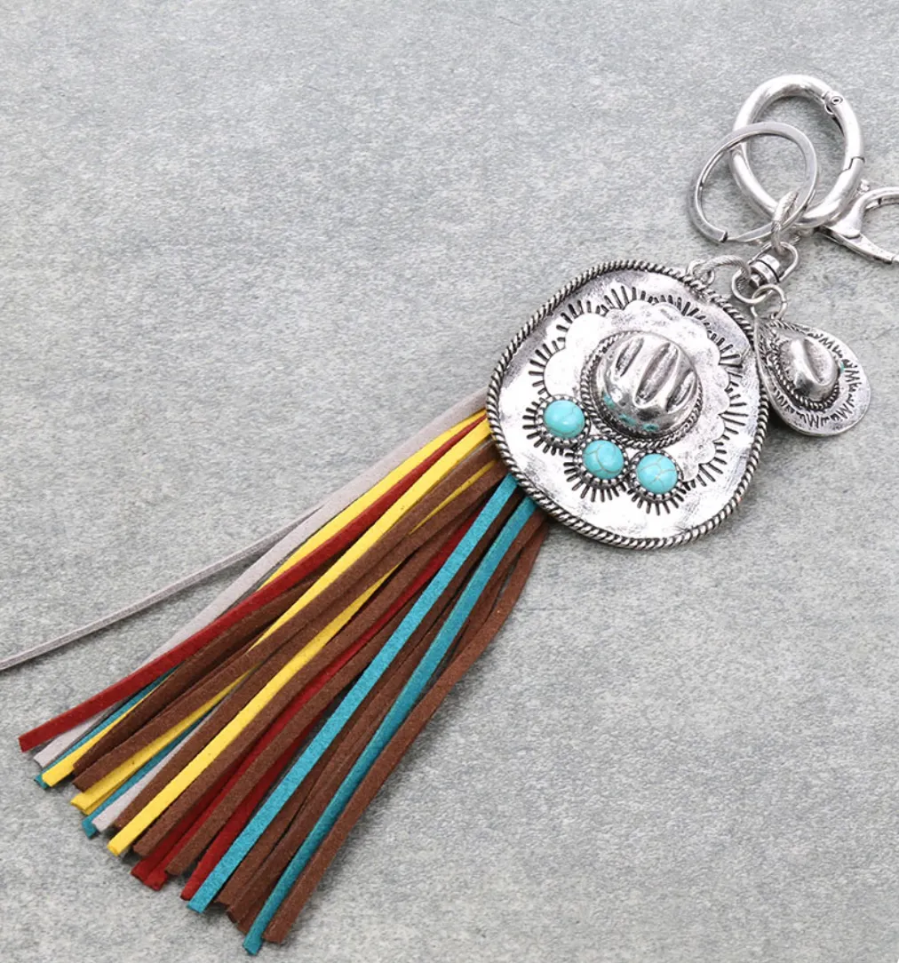 Turquoise Tassel Keychains