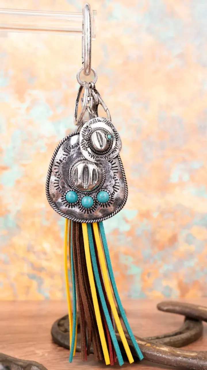 Turquoise Tassel Keychains