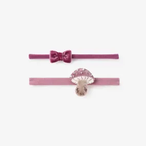 Velvet Bow   Mushroom Headband Set
