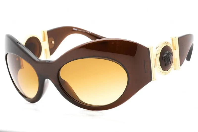 Versace Irregular Sunglasses Transparent Brown/Yellow Gradient Brown