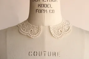 Vintage Ivory Crochet Appliques With Crocheted Flowers