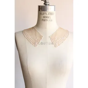 Vintage Pair of 9" Long Ivory Lace Collar Appliques
